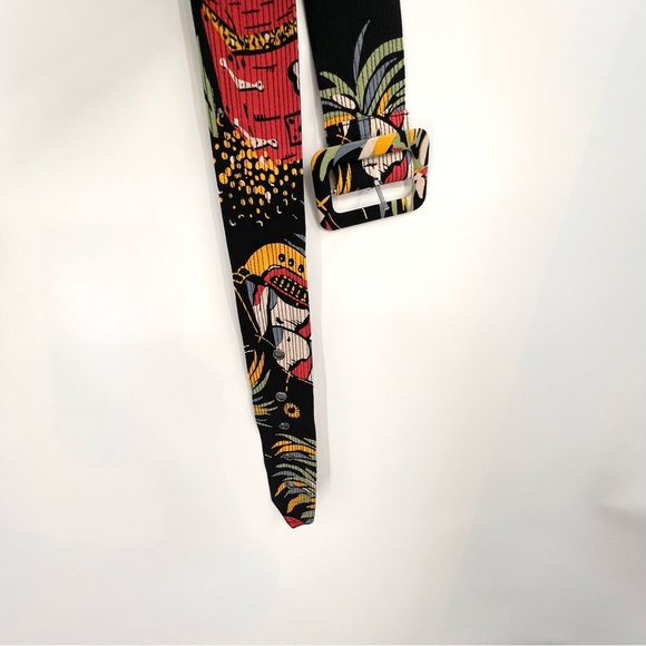 Trashy Diva zip front moto dress in pirate treasure print 10 - Picture 4 of 8